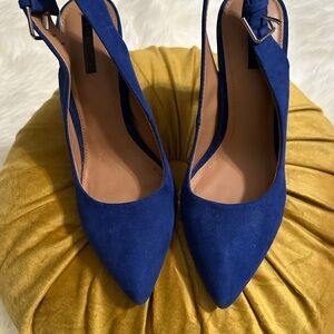 Blue Suede slingbacks